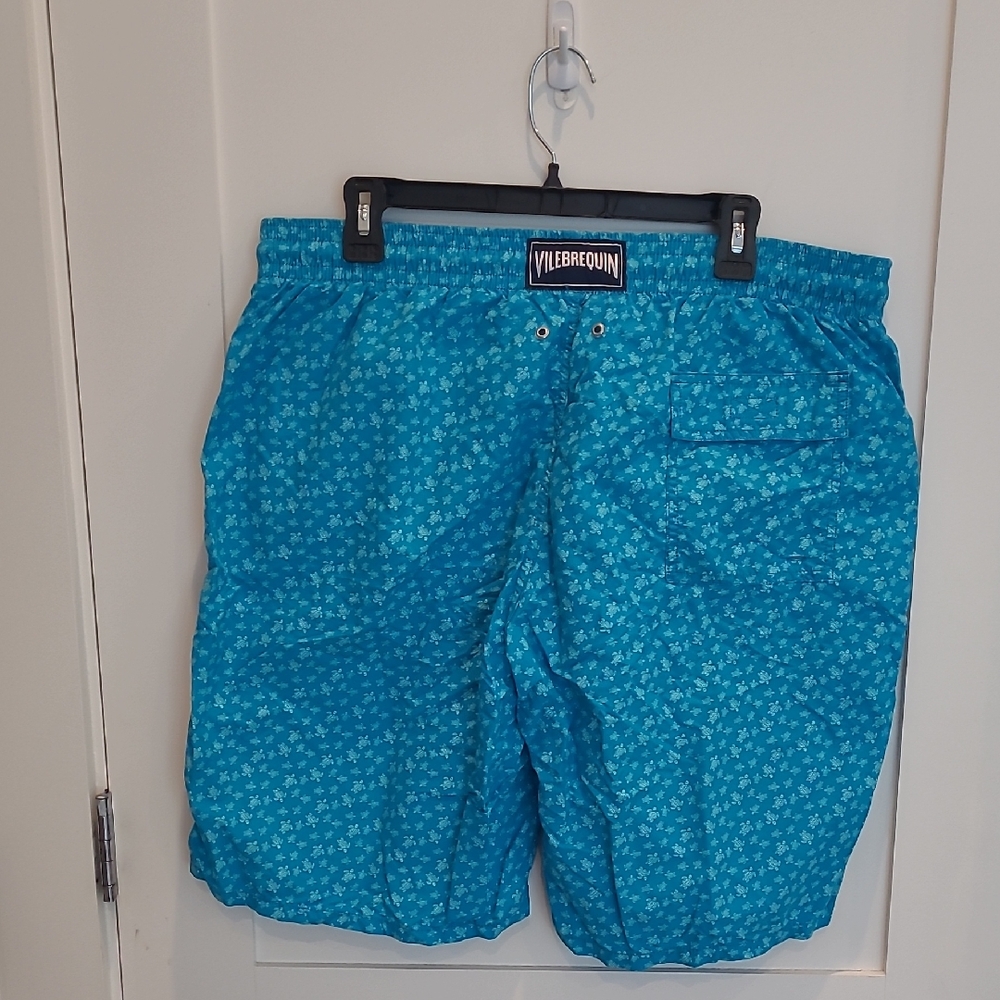 Vilebrequin Blue Swim Trunks with Geometric Pattern